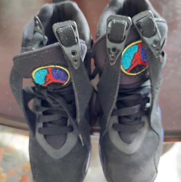 Jordan 8 retro Black/Bright Concord Aqua Tone - Picture 2 of 3